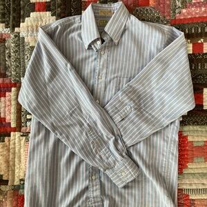 L.L. Bean Men's Casual Blue and Pink Striped Shirt, mi USA